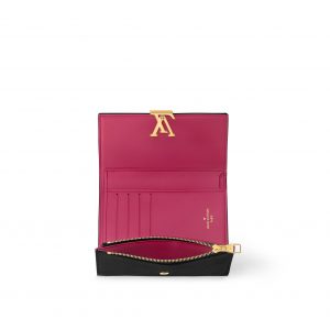 Louis Vuitton M62157 Capucines Compact Wallet Black Pink