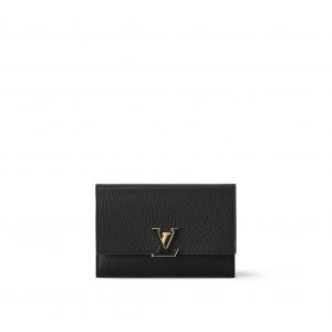 Louis Vuitton M62157 Capucines Compact Wallet Black Pink